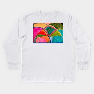 Colourful Abstract Rock Art Kids Long Sleeve T-Shirt